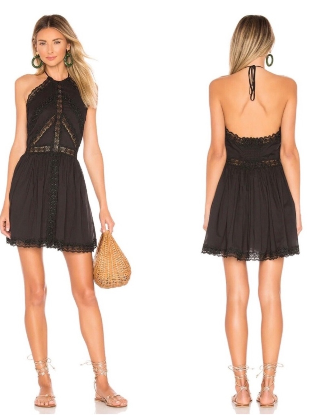 Charo Ruiz Kim halter dress black